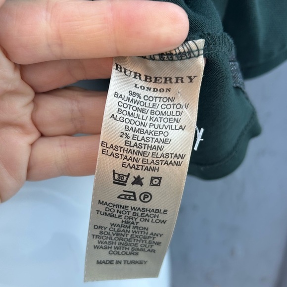 Burberry Green 3/4 Sleeve Polo, size M (fits small), - Picture 7 of 10